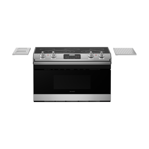 30-inch smart electric cooktop with microwave drawer, control knobs, EuroKera glass, LED lighting, in Cooktops and Appliances collections