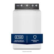 White commercial-grade residential agitator washer with control dials and durable construction in washers and appliances collection