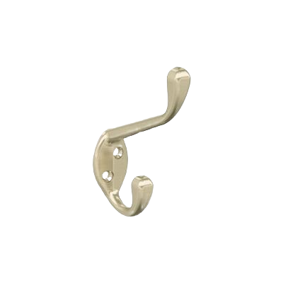Two prong golden champagne wall hook for bathroom or storage in accessories and hardware collections under $50