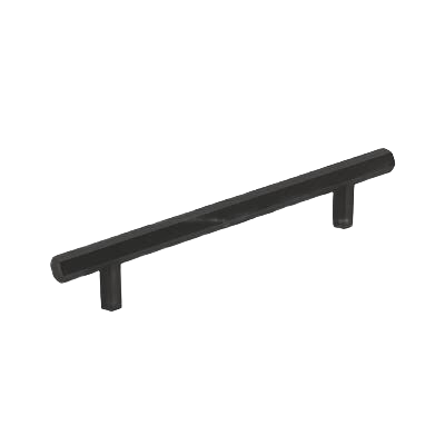 Matte black cabinet pull with 5-1/16 inch center-to-center spacing for Hardware and Furniture Accessories collections