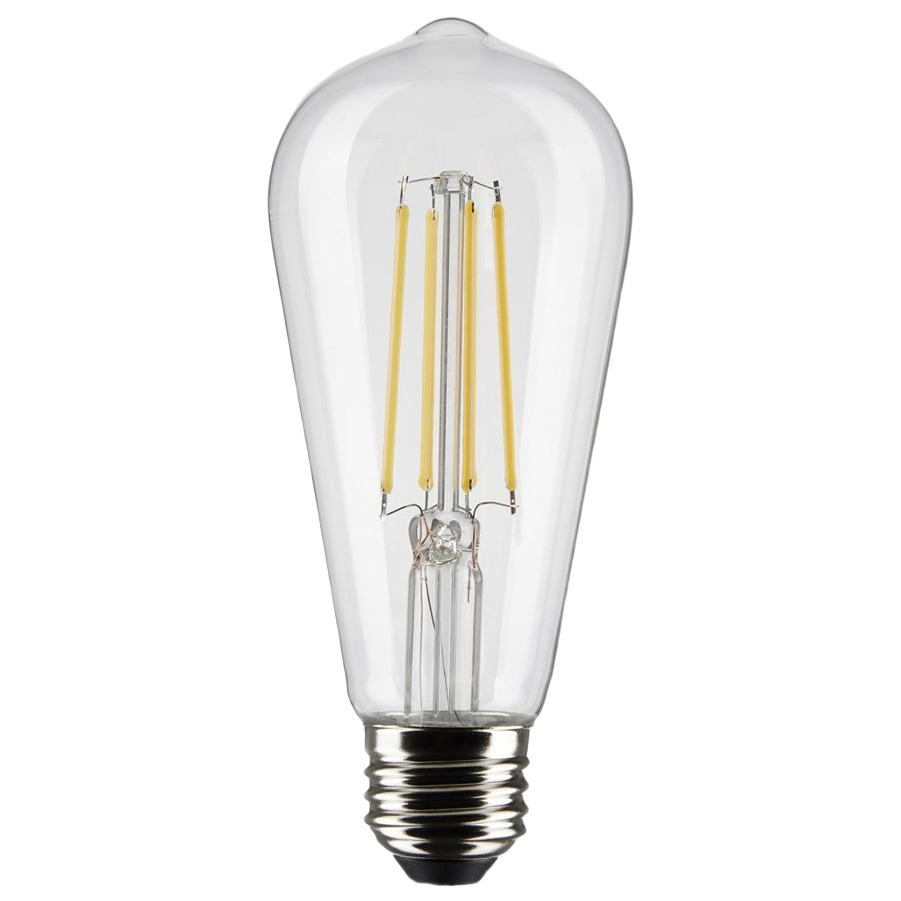 Clear LED ST19 light bulb with medium base featuring visible filament design for home improvement lighting needs under $50