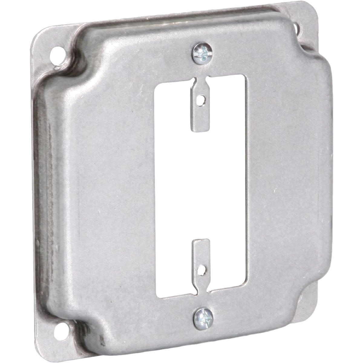 Galvanized steel square cover plate for GFI electrical outlets in home improvement and tools projects