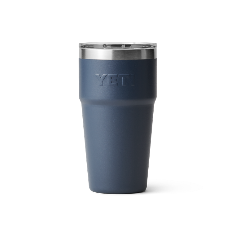 20 oz. stackable cup in navy blue with clear lid, durable drinkware for kitchen, tableware, and outdoor use