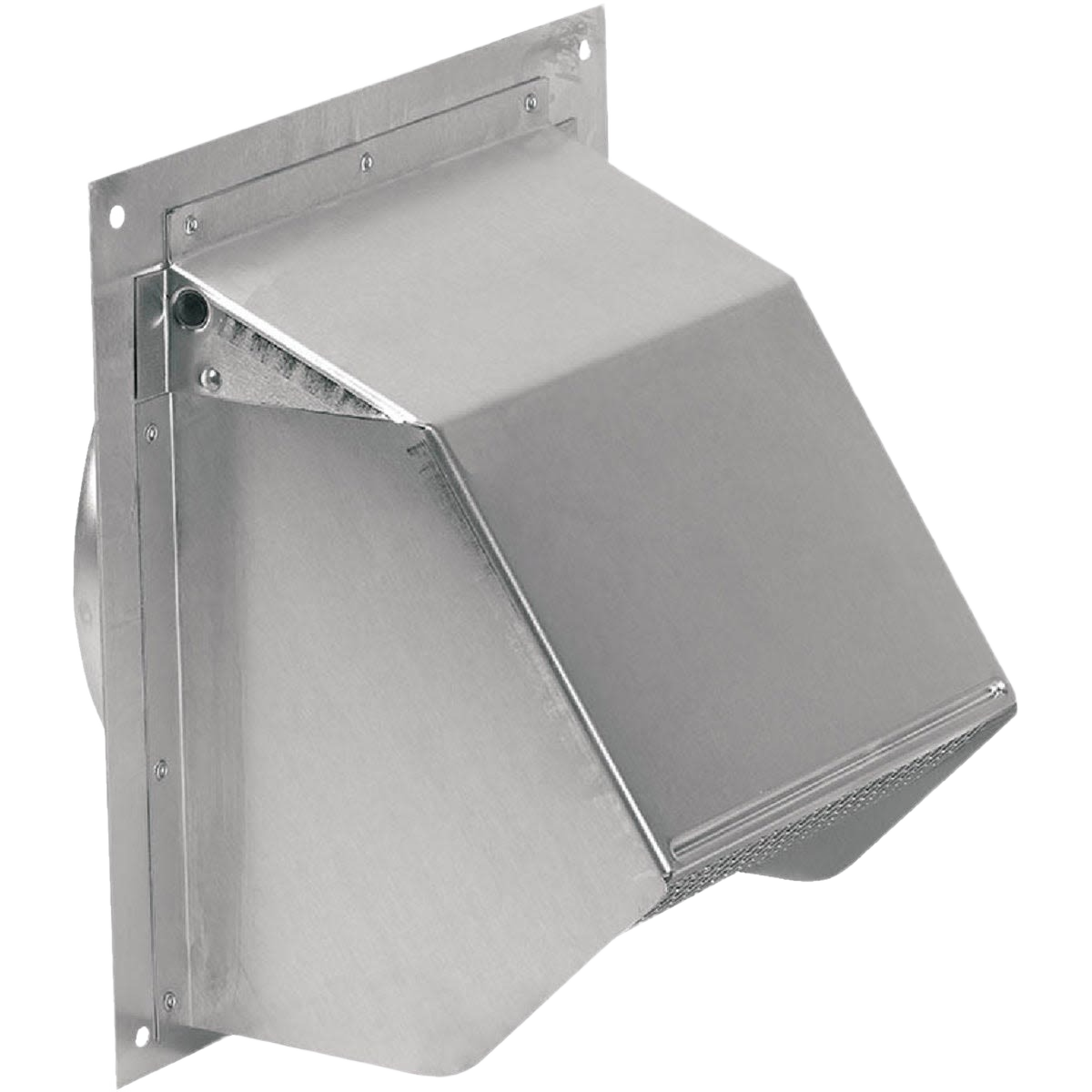 Stainless steel wall vent cap with spring-loaded damper and bird screen for plumbing and home improvement projects