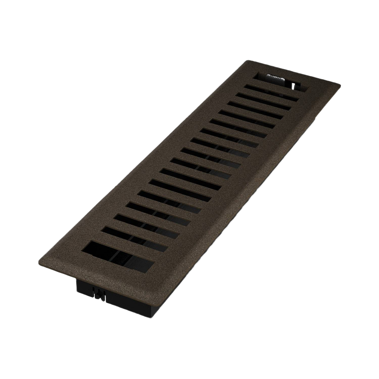 Bronze-finished floor register with adjustable louvers for airflow control in home improvement projects