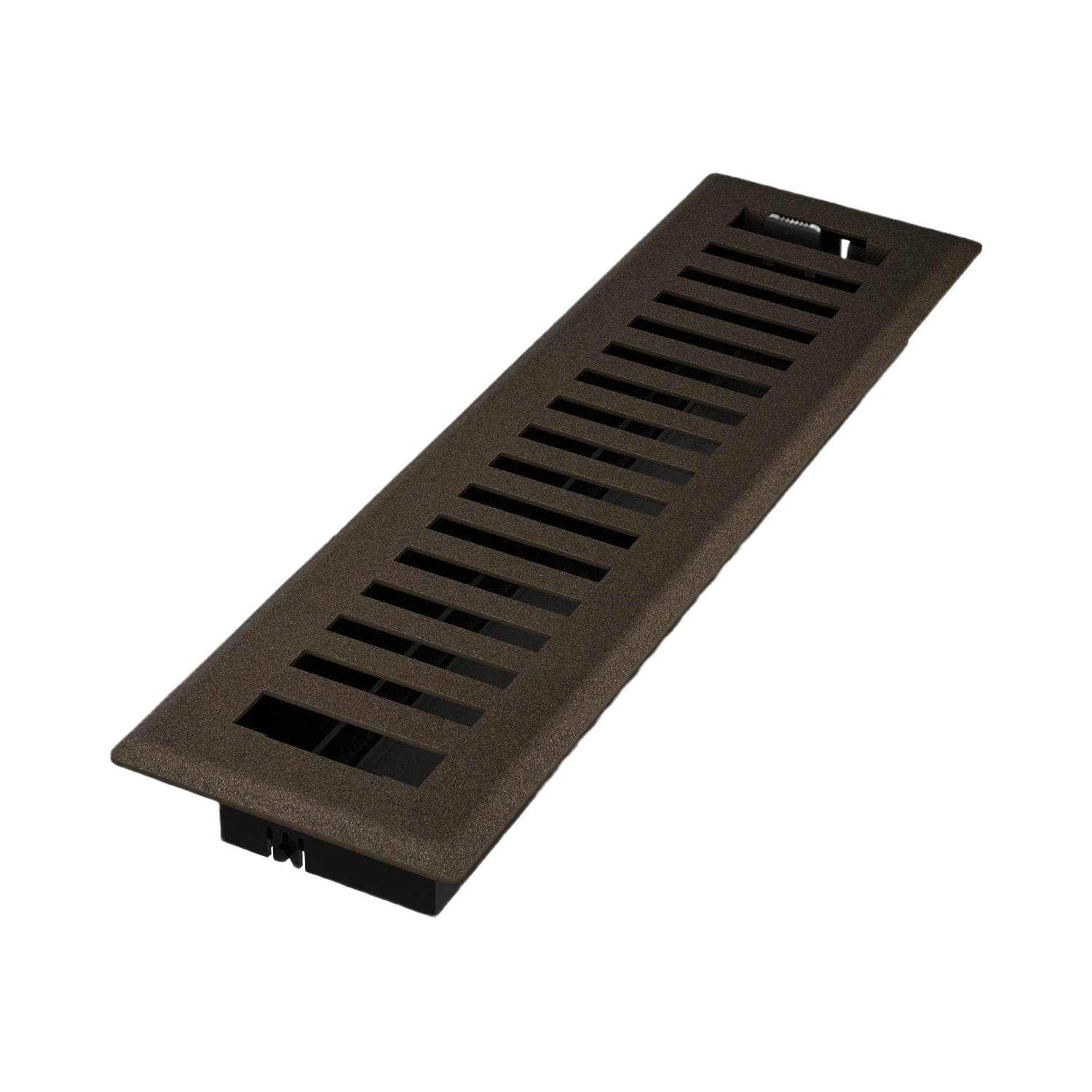 Bronze-finished floor register with adjustable louvers for airflow control in home improvement projects
