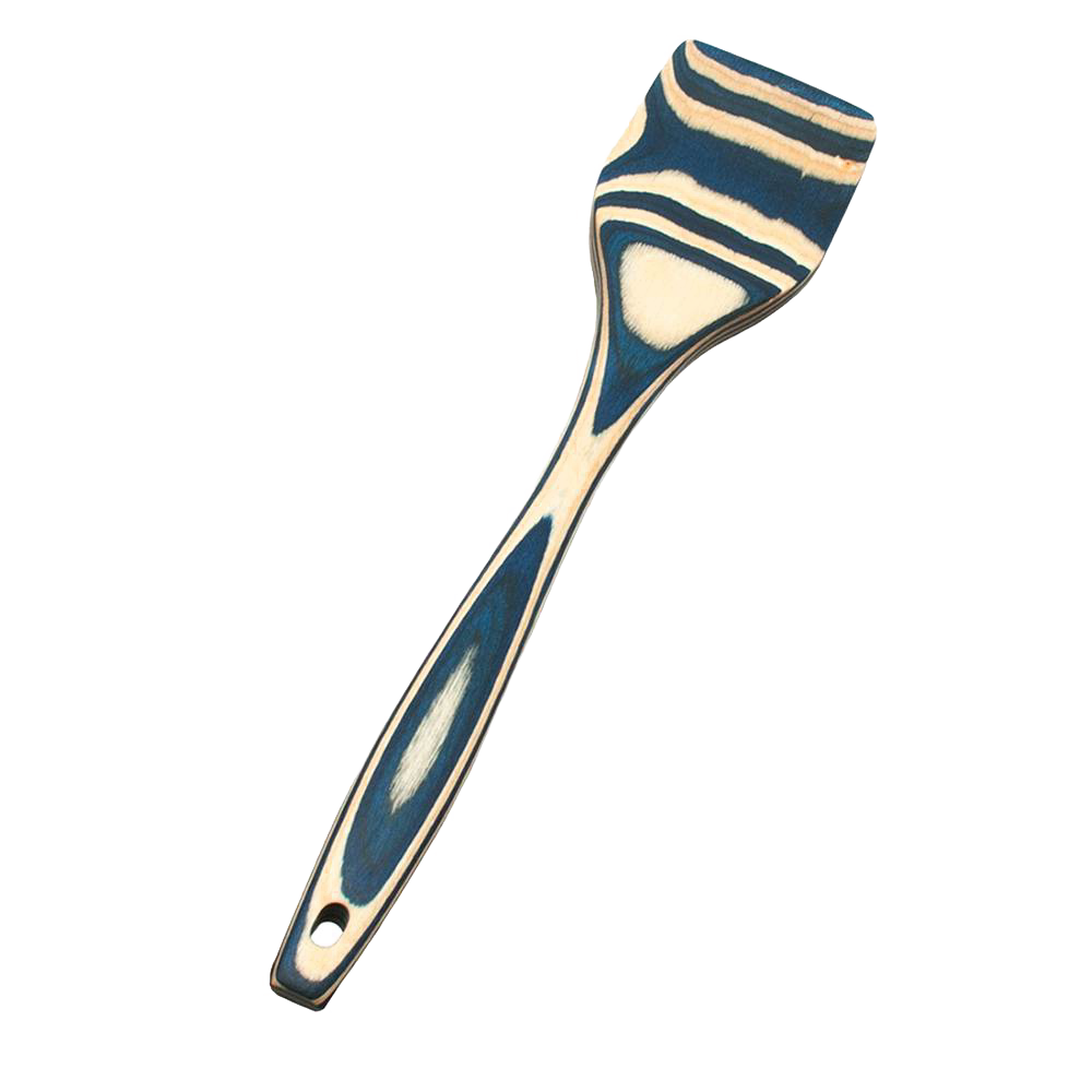 12-inch pakkawood spatula with layered natural and dark blue pattern for kitchen utensils under $50 collections