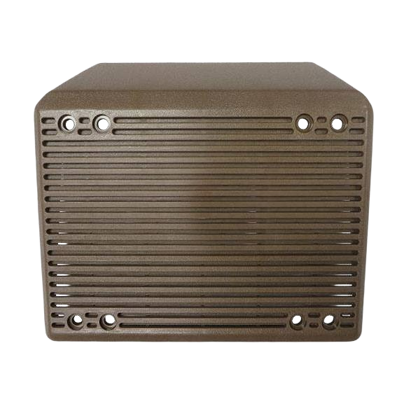 Brown radio speaker grille with horizontal slats, suitable for John Deere parts and home improvement collections under $50