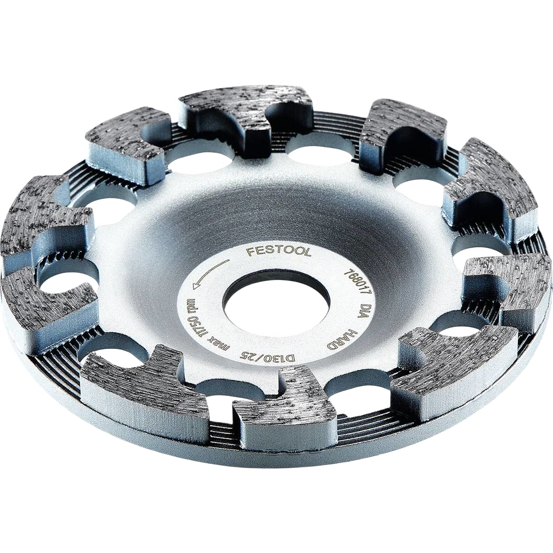 Circular diamond grinding disc with segmented cutting edges for surface grinding in tools and home improvement tasks