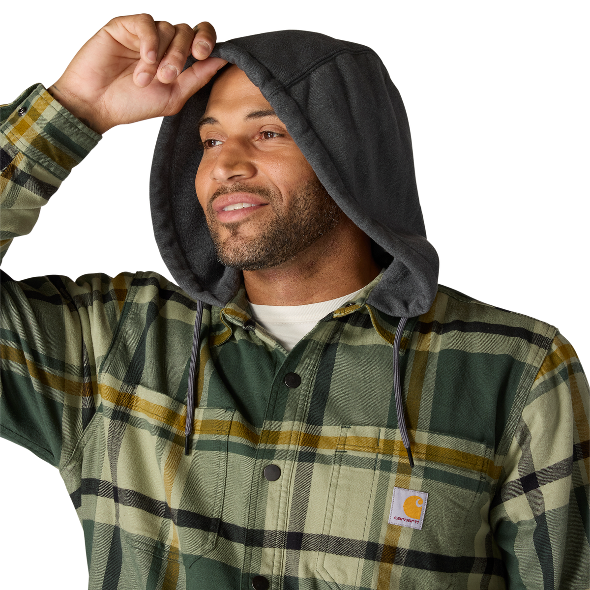 Carhartt Hamilton Relaxed Plaid Shirt Jac - Forestry Green, 2XL