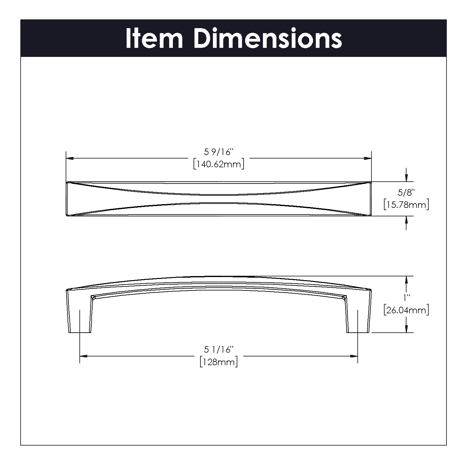 Chrome cabinet handle with curved mid-century design and 5-1/16 inch center-to-center spacing for furniture hardware and home improvement.