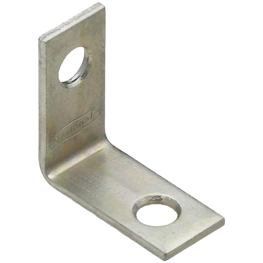 Zinc steel corner brace with two mounting holes for reinforcing furniture and building hardware projects under $50