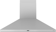 Stainless steel island range hood with LED lighting and sleek modern design from kitchen and appliances collection