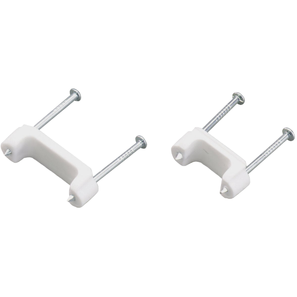 White insulated cable staples with metal nails, suitable for Electrical and Home Improvement tasks under $50 collections