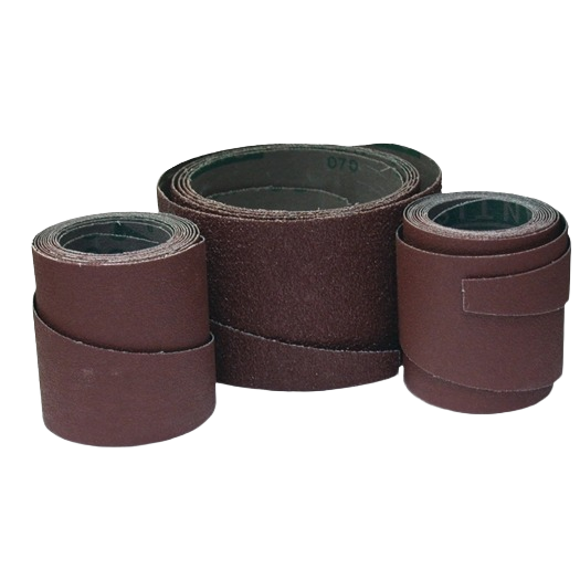 Three rolls of 120-grit sanding material for woodworking and home improvement projects