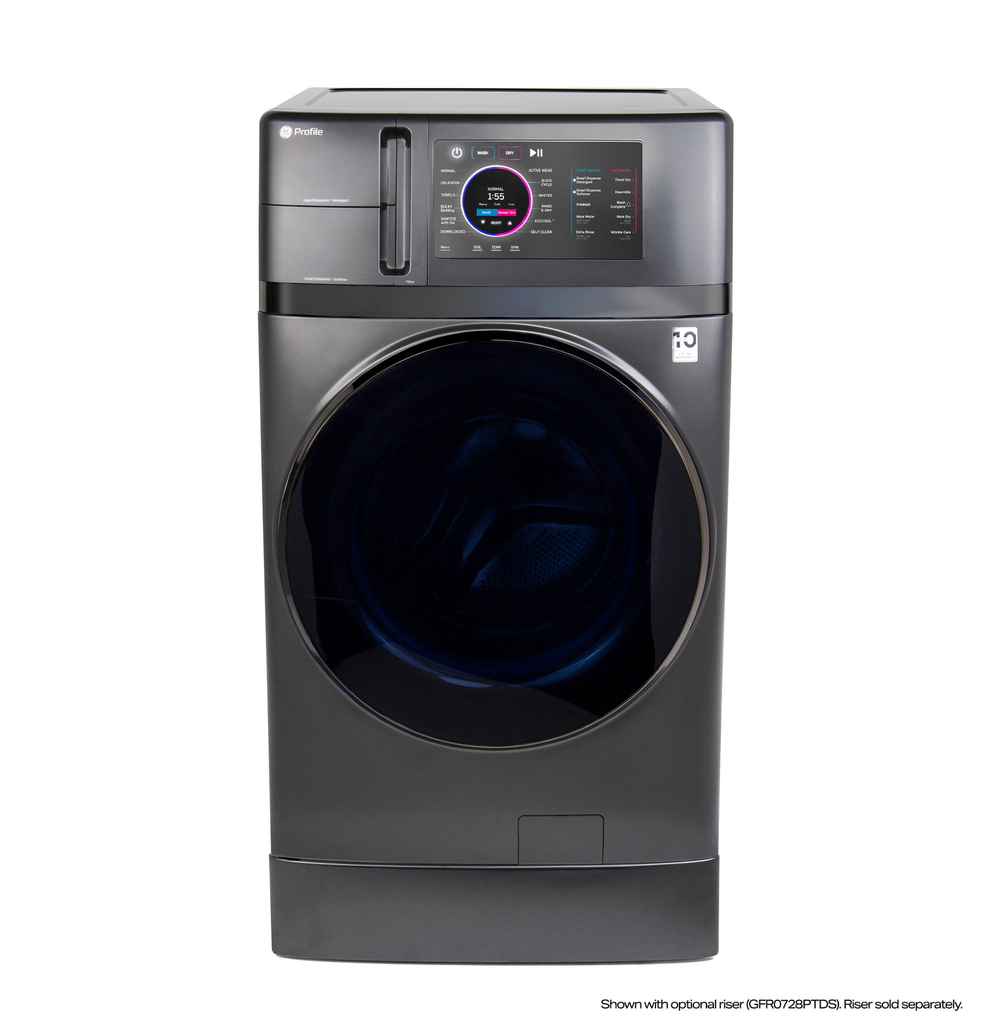 Front view of dark gray washer/dryer combo with digital touch control panel from the Washer/Dryer Combos collection