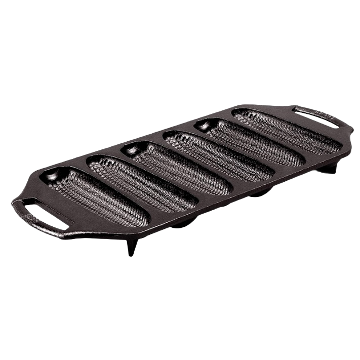 Cast iron pan with six cornstick molds and dual handles for kitchenware and Lodge Cast Iron collections