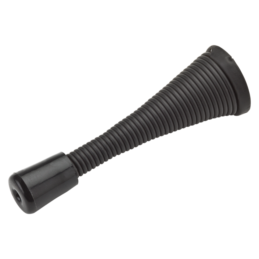 Oil rubbed bronze spring door stop with flexible coil and wide base for door protection in door accessories collection