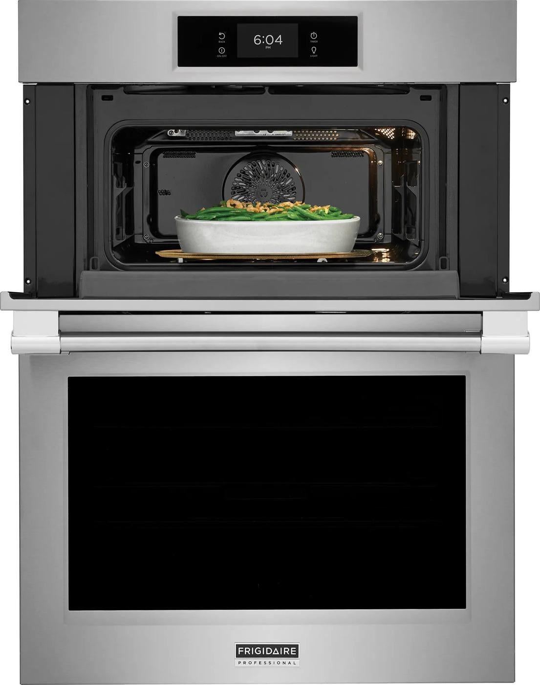 Stainless steel combination microwave and wall oven with digital display and casserole inside from Kitchen & Kitchenware collection
