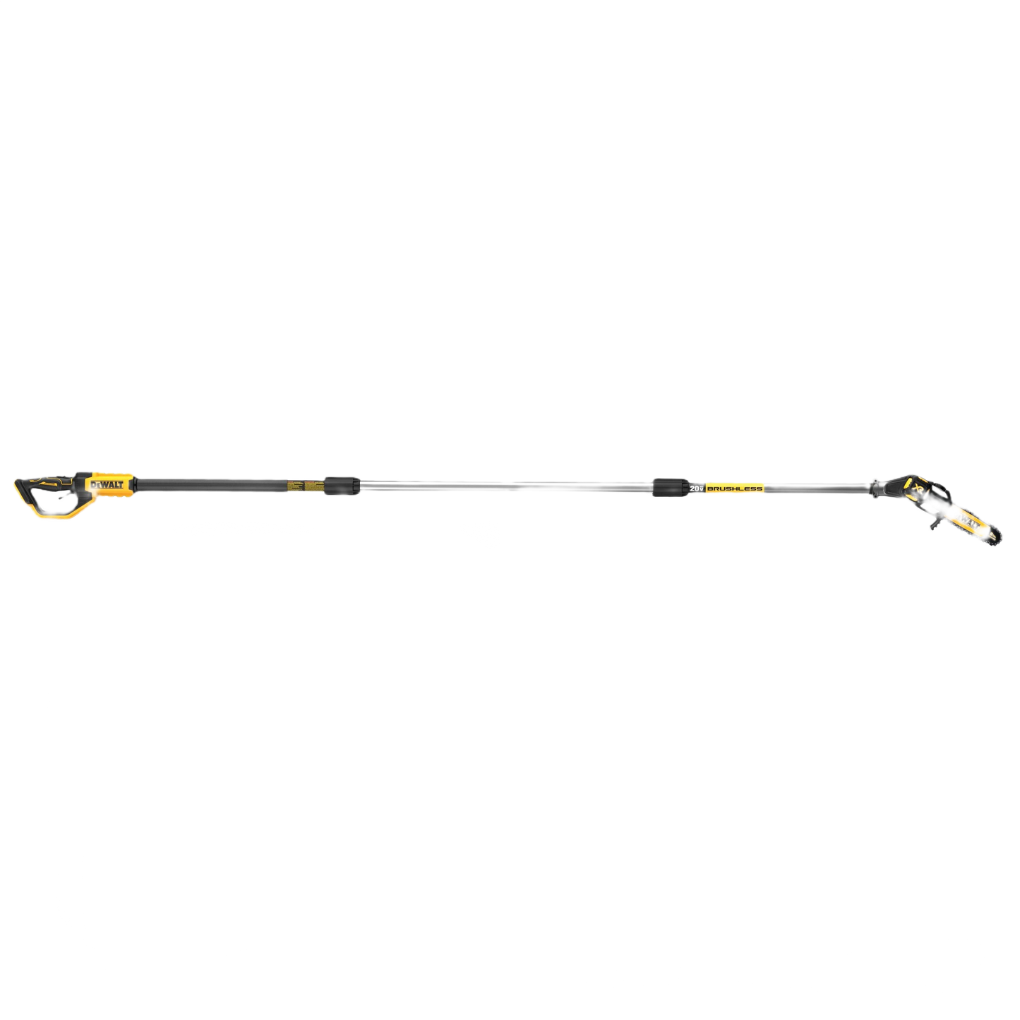 Extendable cordless pole saw with brushless motor and ergonomic handle for efficient tree branch trimming in home projects