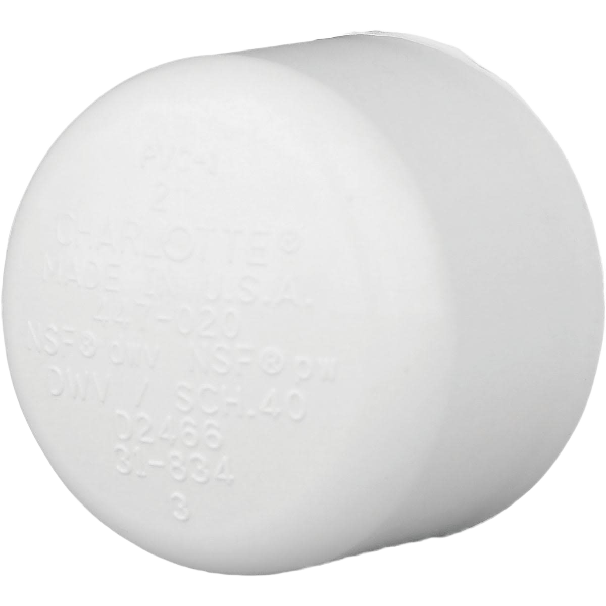 White PVC slip cap fitting for 2-inch Schedule 40 pipe in plumbing and pipes & fittings under $50 collection