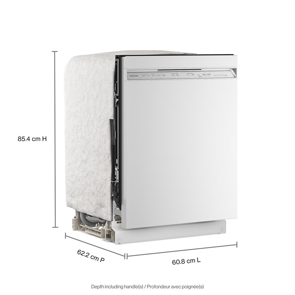 Stainless steel dishwasher with control panel on top edge, part of KitchenAid dishwashers in Home Improvement Appliances collection