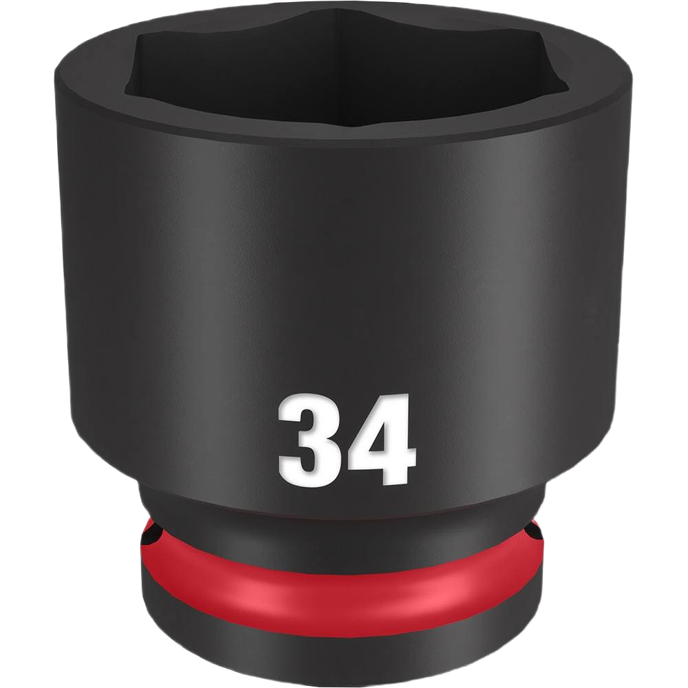 34-mm impact socket with 6 point design, durable steel construction for hand tools and woodworking collections under $50