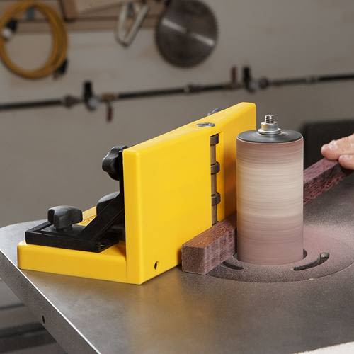 Yellow Magswitch resaw guide with roller bearing mounted on a saw table in Tool Accessories and Home Improvement collection