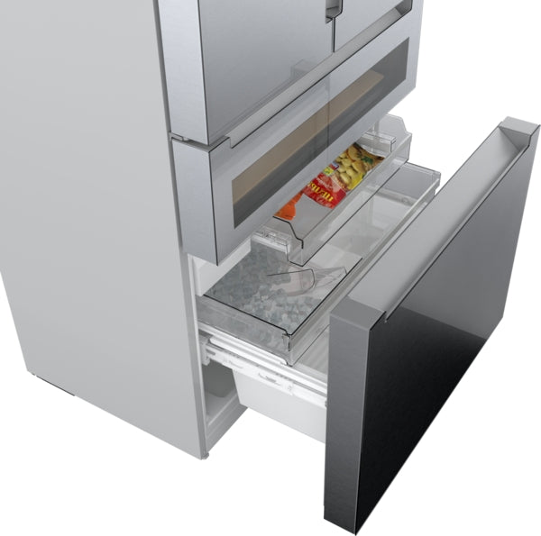 800 Series, French Door Bottom Mount Refrigerator, Glass door, 36'', Stainless Steel