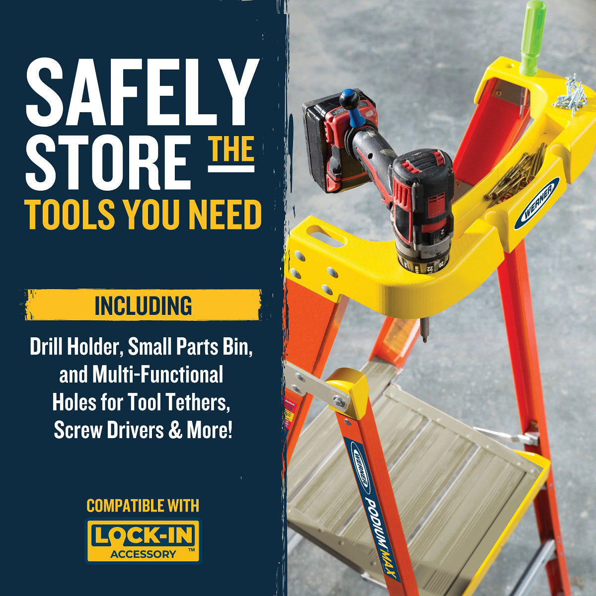 Werner 9 ft. Reach Fiberglass Podium Ladder