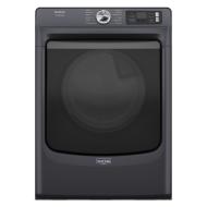 Front load gas dryer in dark gray finish with digital controls and large circular door, part of Dryers, Gas Dryers, Appliances, and Washers & Dryers collections.