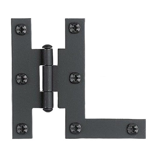 Black metal HL hinge with screws included for doors in hardware and home improvement collections under $50