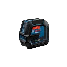 Compact Bosch green-beam self-leveling cross-line laser with digital display, designed for precise alignment in Hand Tools, Measuring Tools, and Rental Equipment at Hartville Hardware.