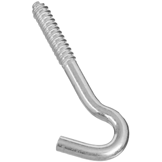 Heavy-duty zinc-finished steel screw hook with lag thread for hardware, fasteners, and home improvement projects
