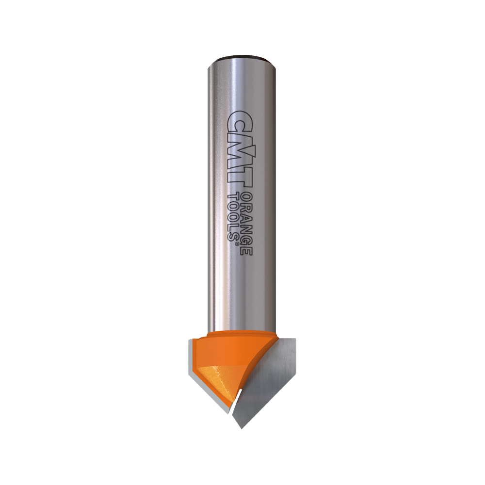 CMT Orange Tools 1-1/4” x 3/4” V-Grooving Bits 90°, 1/2" Shank