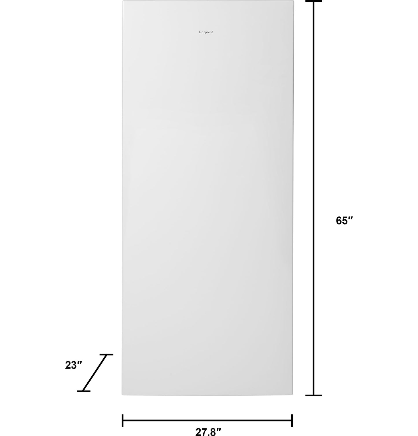 White upright frost-free freezer with simple design and subtle logo, suitable for kitchen and home appliance collections