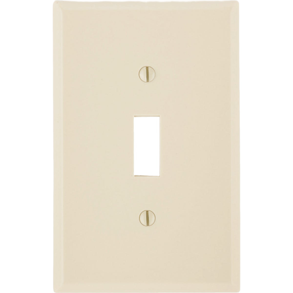 Ivory mid-way toggle switch wall plate made of smooth plastic for electrical and home improvement projects under $50 collections