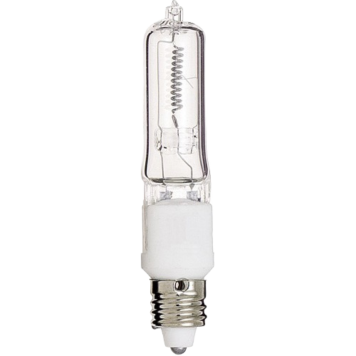 Clear halogen bulb with mini candelabra base for efficient lighting in home improvement and electrical fixtures collections