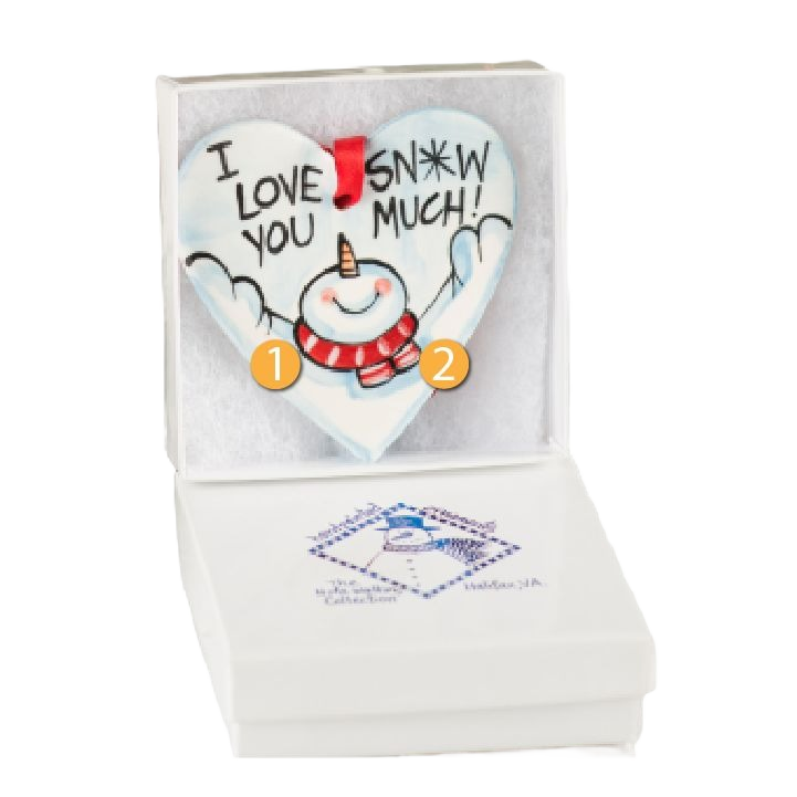 Heart-shaped ceramic ornament with snowman and red scarf, hand-painted, Christmas Ornaments & Tree Decorations under $50 collection