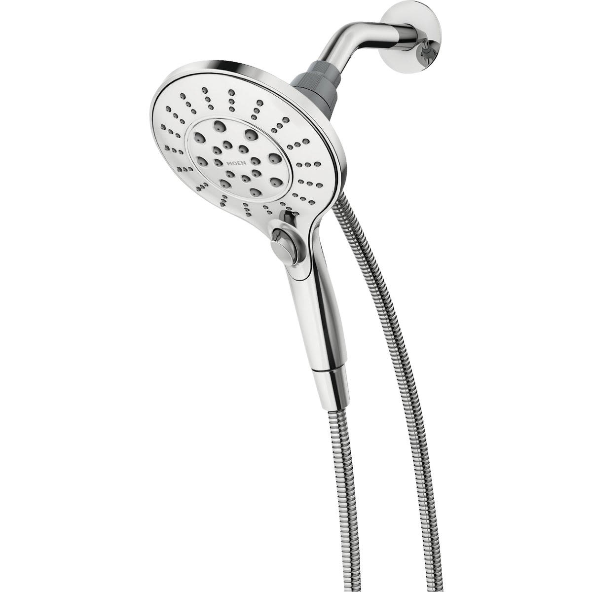 Chrome handheld showerhead with six spray settings for bathroom and plumbing upgrades under $100 collections