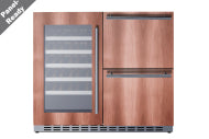 36" Wide Combination Wine Cellar & 2-Drawer Refrigerator , ADA Compliant (Panel Not Included)