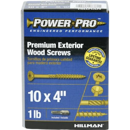 Hillman Power Pro 4-inch premium exterior wood screws with star drive for hardware and lumber projects in home improvement collections