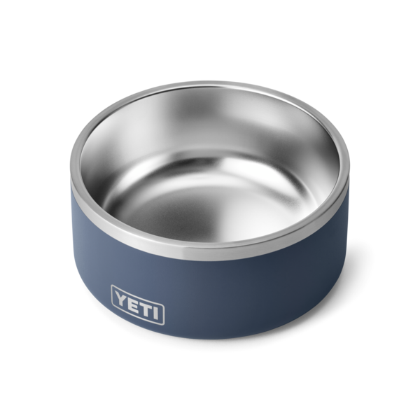 Navy double-wall stainless steel dog bowl with durable non-insulated design from Bowls & Feeders and Pet & Animal collections