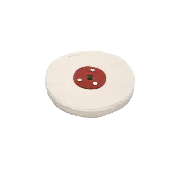 White buffing mop with red center plate for woodworking tool accessories in Robert Sorby collection under $100