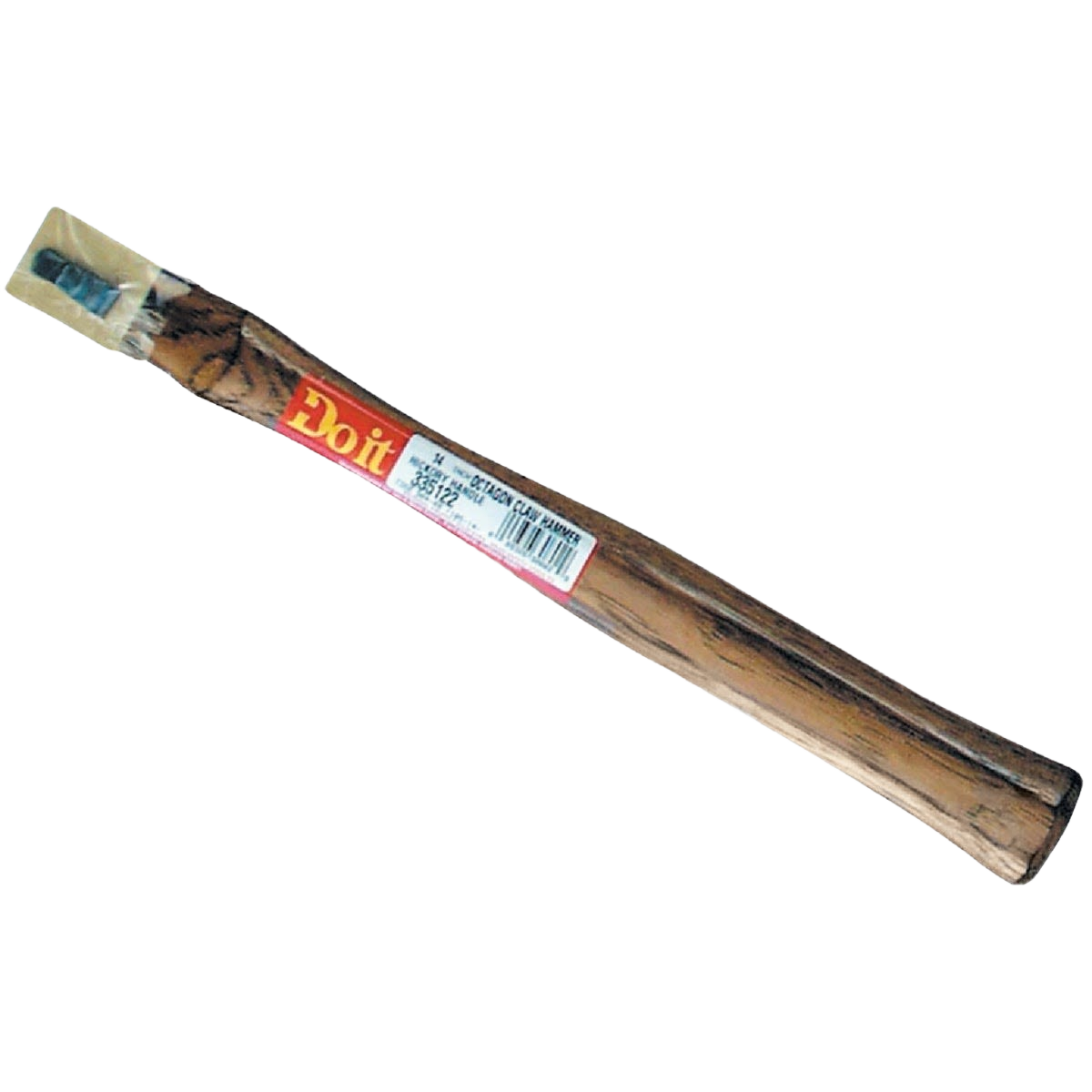 Wooden straight octagon hammer handle with label for home improvement and tool replacement tasks
