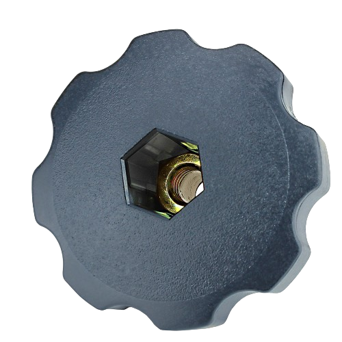 Black textured lever knob with six-sided metal insert for automotive and mechanic tool applications under $50 collections