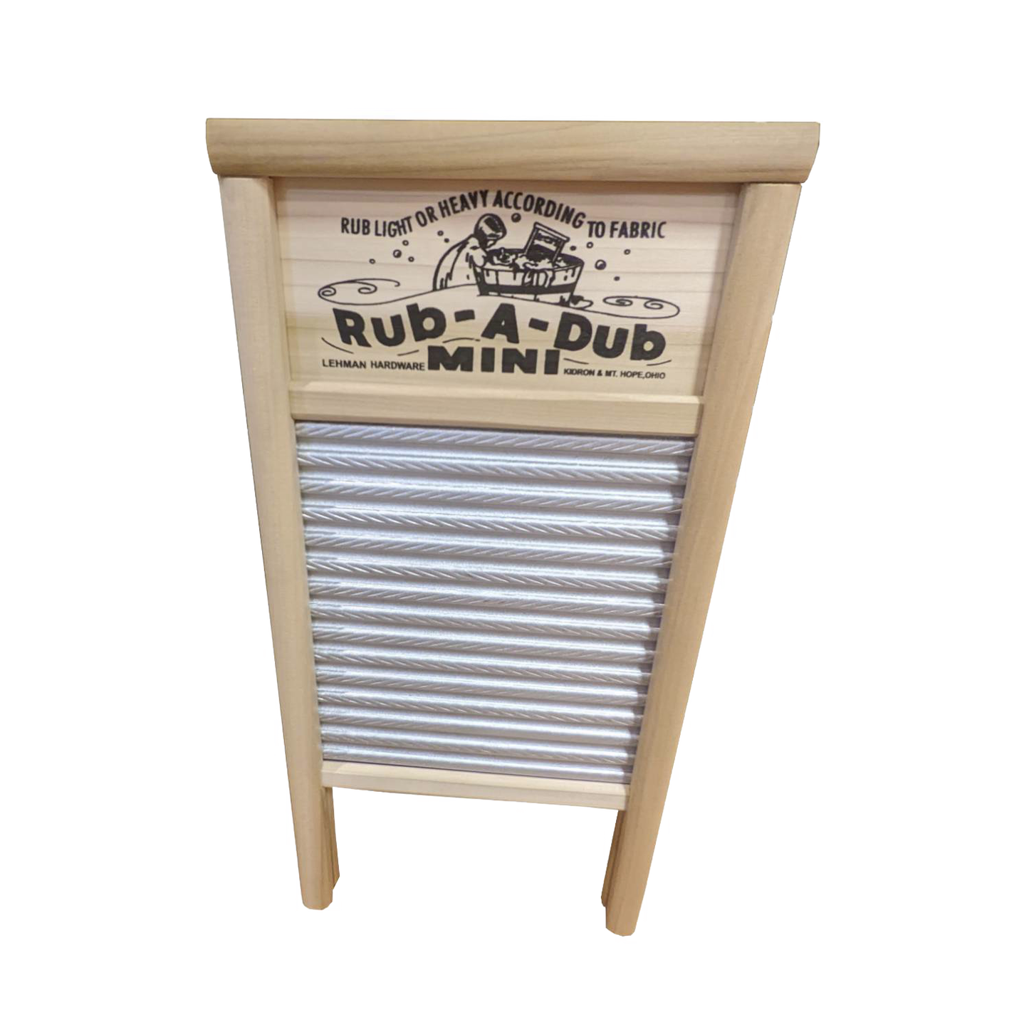 Mini tin washboard with wooden frame, suitable for cleaning and laundry supplies in household items collections under $50 and $100.