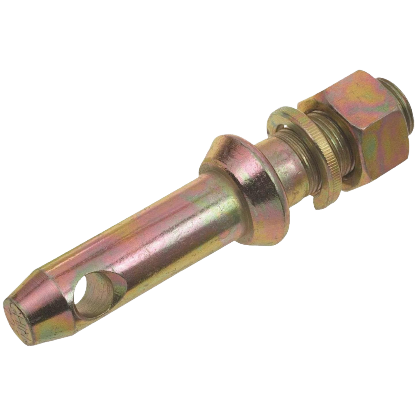 Forged steel draw pin with nut and washers for secure attachment in home improvement parts and lubricants collections