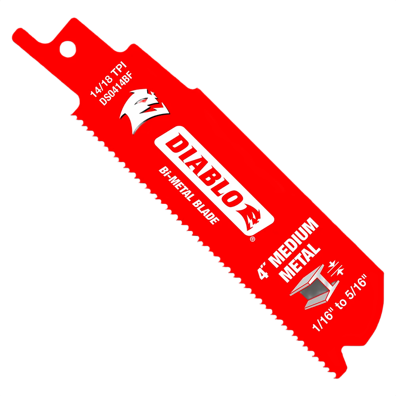 Red Diablo bi-metal saw blade for medium metal cutting in power tool and woodworking tool accessories collections