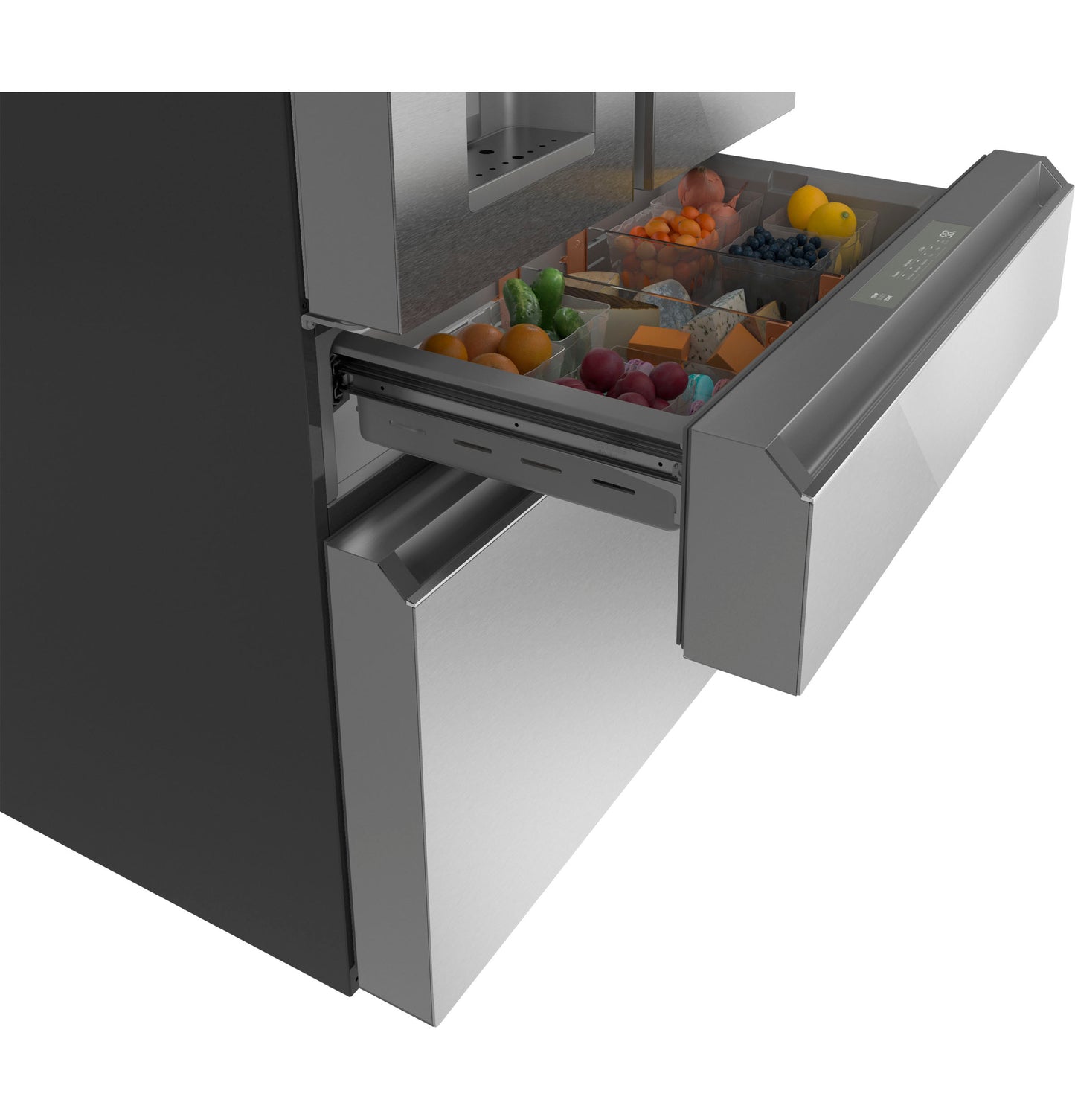 CAFÉ™ ENERGY STAR® 22.3 Cu. Ft. Smart Counter-Depth 4-Door French-Door Refrigerator in Platinum Glass